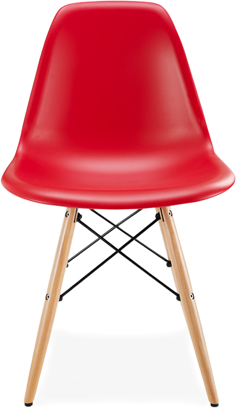 DSW Style Chair Light Wood / Red