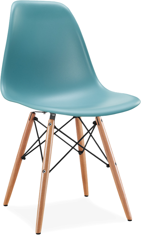 Chaise de style DSW Light Wood / Teal