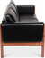 CH163 3 Seater Sofa American Walnut / Black