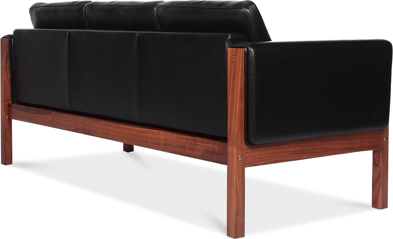 CH163 3 seters sofa American Walnut / Black