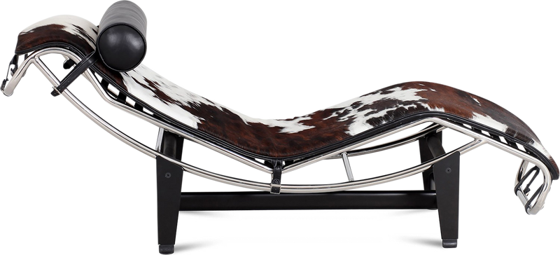 LC4 -Style Chaise Longue Premium Leather / Brown + White + Black