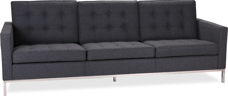 Knoll 3 Seater Sofa Wool / Charcoal Grey