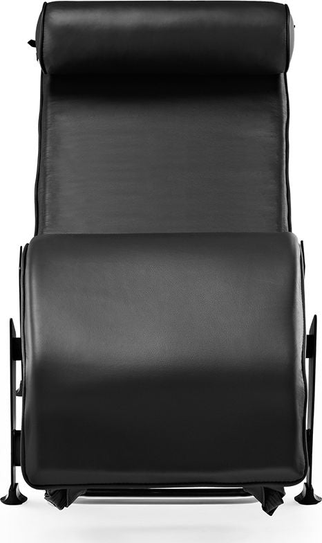 LC4 Style Chaise Longue Premium Leather / Black