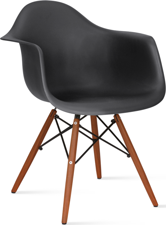 DAW Style Plastic Dining Chair Dark Wood / Basalt