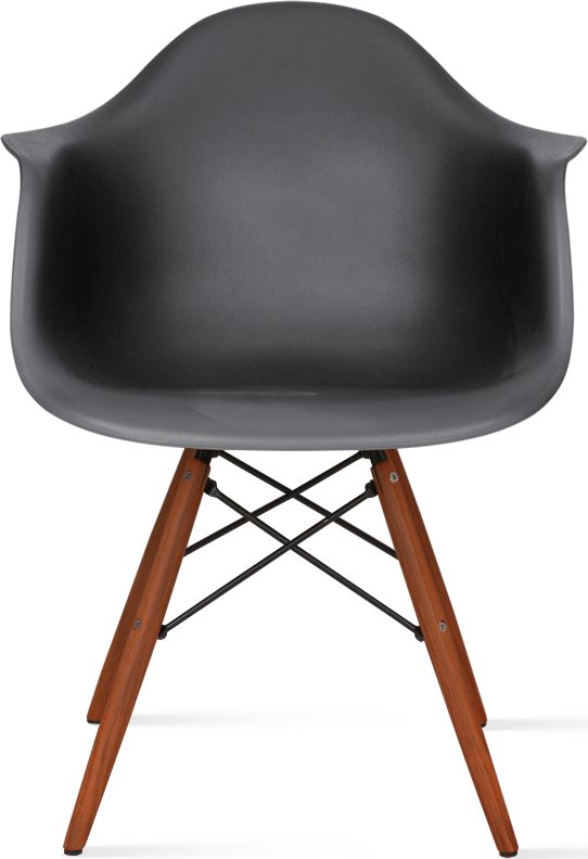 Chaise de salle à manger en plastique de style Daw Dark Wood / Basalt