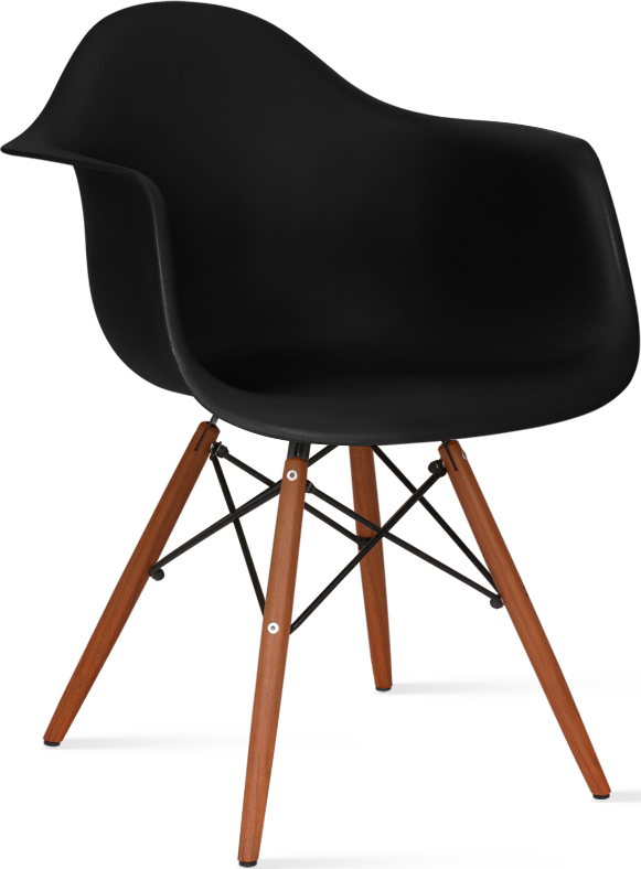 DAW Style Plastic Dining Chair Dark Wood / Black