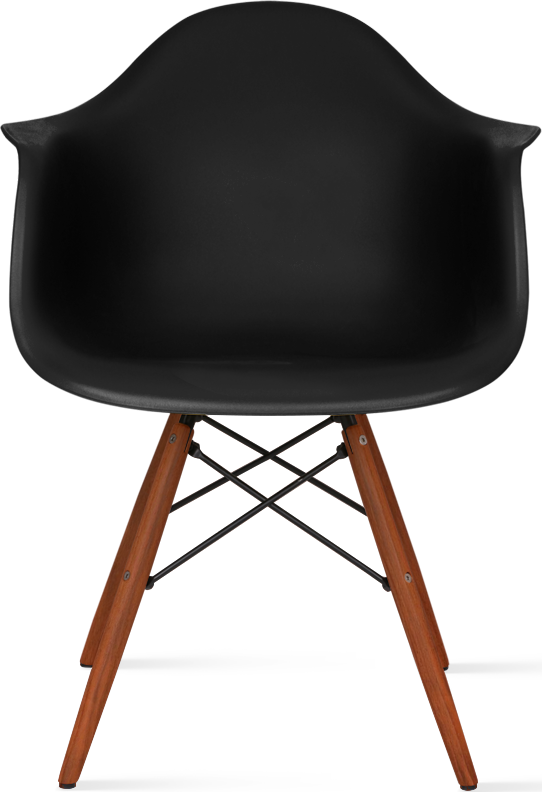 Chaise de salle à manger en plastique de style Daw Dark Wood / Black