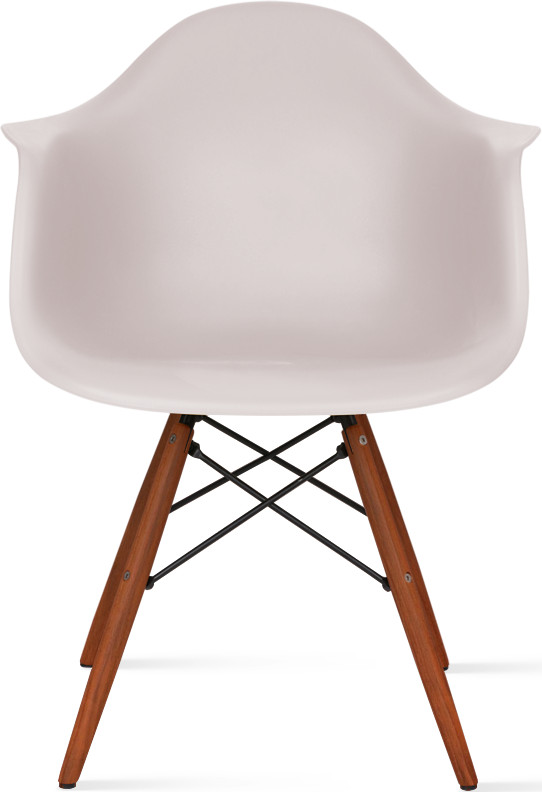 Chaise de salle à manger en plastique de style Daw Dark Wood / Cream