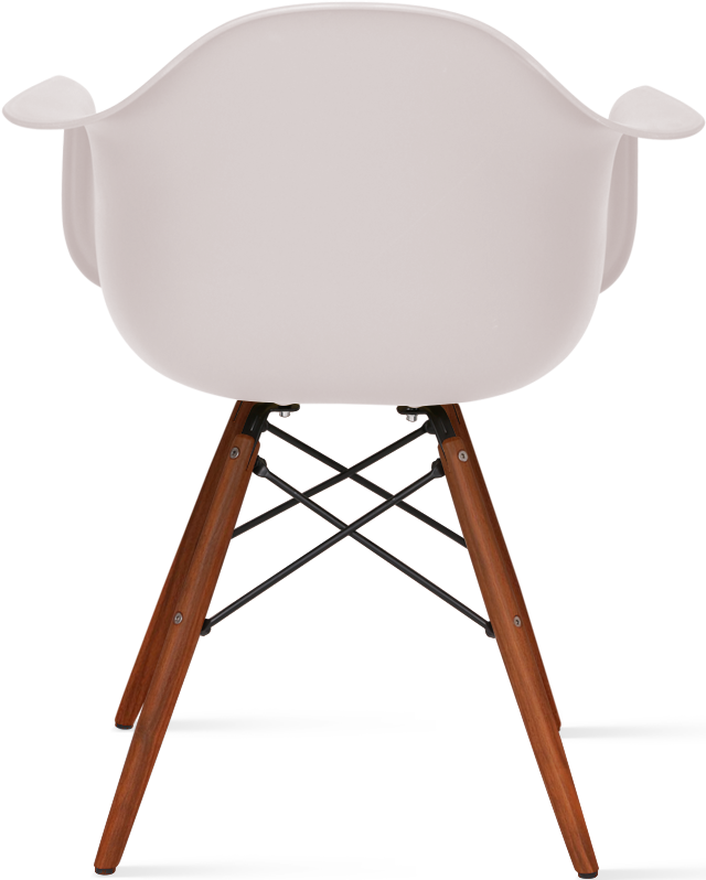 DAW Style Plastic Dining Chair Dark Wood / Cream