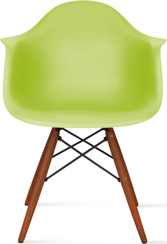 DAW Style Plastic Dining Chair Dark Wood / Green