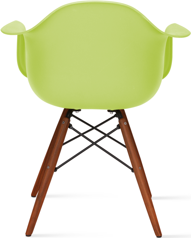 DAW Style Plastic Dining Chair Dark Wood / Green