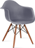 DAW Style Plastic Dining Chair Dark Wood / Grey