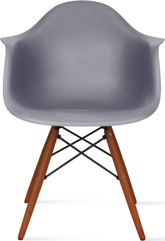 DAW Style Plastic Dining Chair Dark Wood / Grey