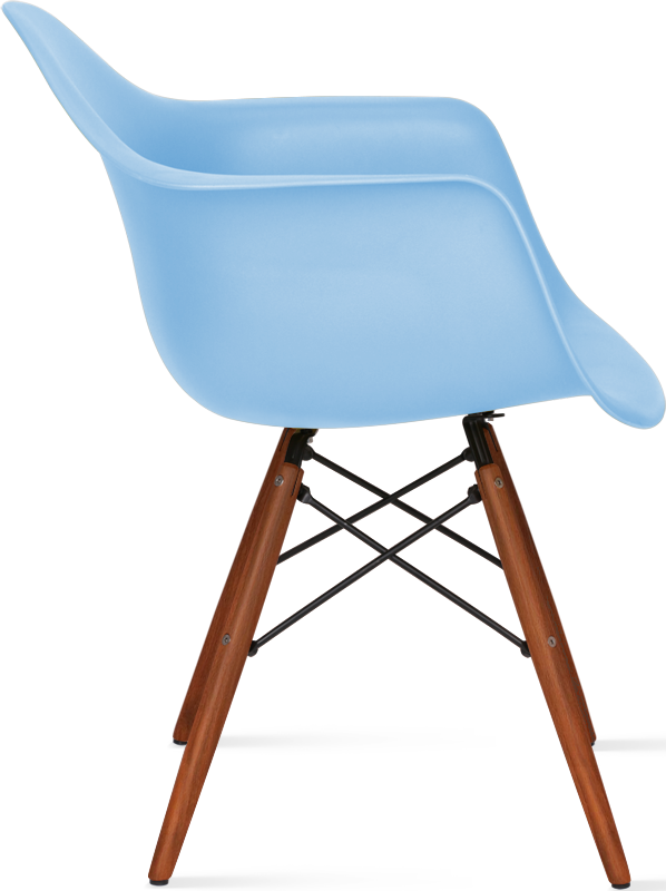 Chaise de salle à manger en plastique de style Daw Dark Wood / Light Blue