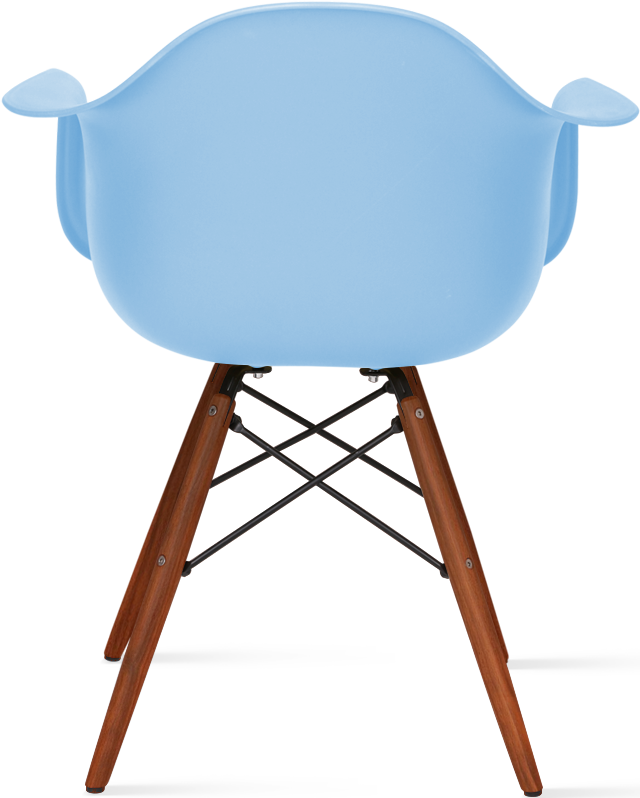 DAW Style Plastic Dining Chair Dark Wood / Light Blue