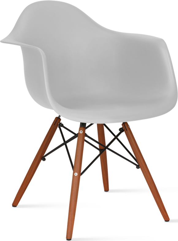 DAW Style Plastic Dining Chair Dark Wood / Light Grey