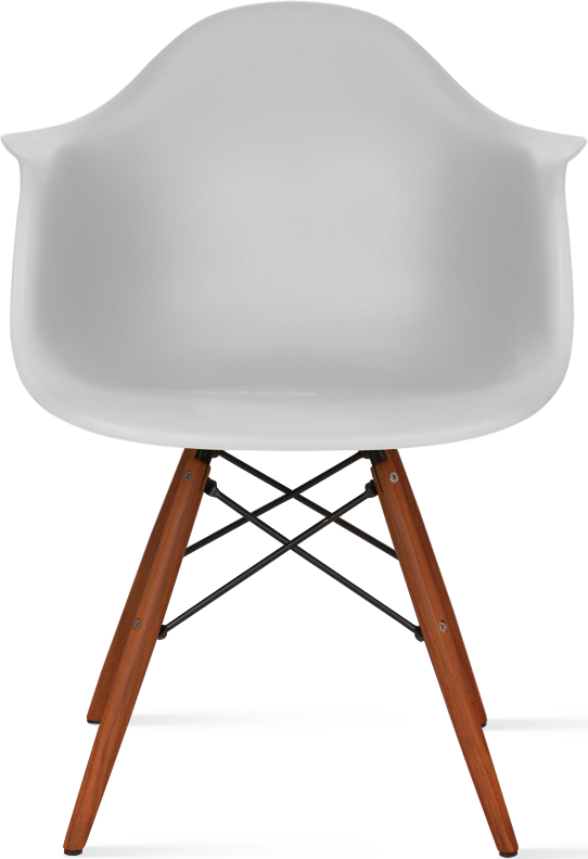 Chaise de salle à manger en plastique de style Daw Dark Wood / Light Grey