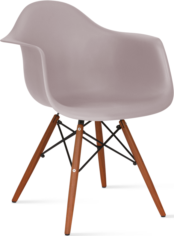 DAW Style Plastic Dining Chair Dark Wood / Mauve