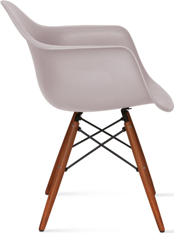DAW Style Plastic Dining Chair Dark Wood / Mauve