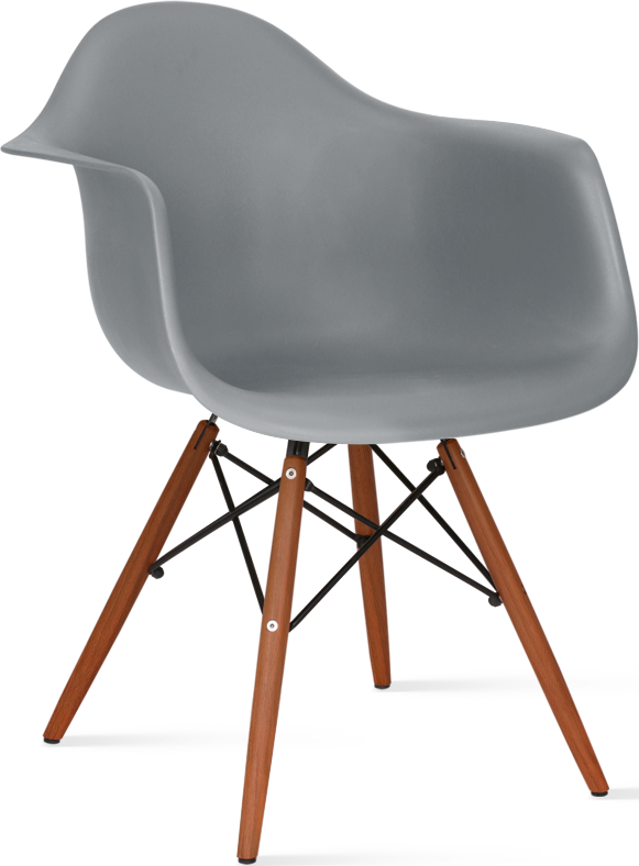 Chaise de salle à manger en plastique de style Daw Dark Wood / Moss Grey