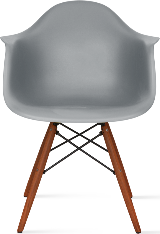 Chaise de salle à manger en plastique de style Daw Dark Wood / Moss Grey