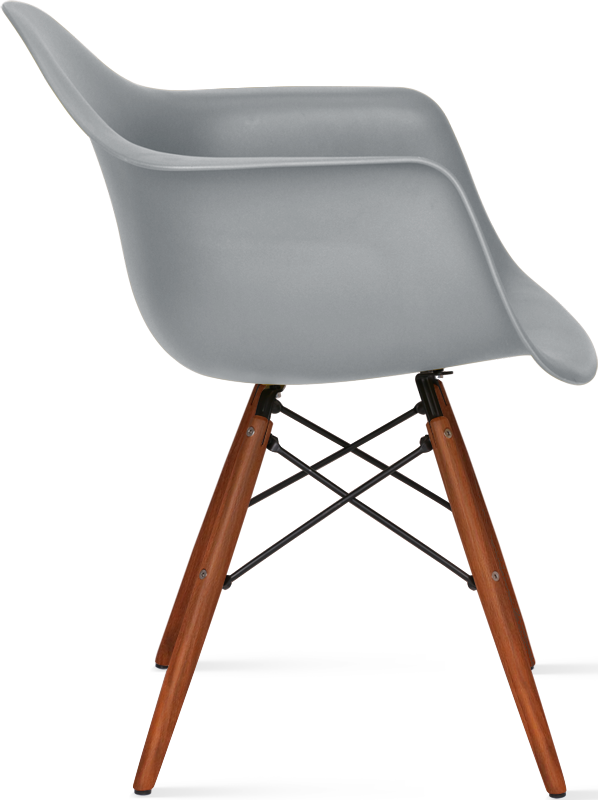 DAW Style Plastic Dining Chair Dark Wood / Moss Grey