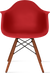 DAW Style Plastic Dining Chair Dark Wood / Red