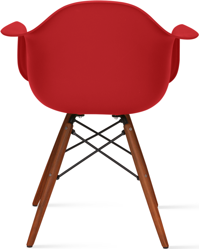 Chaise de salle à manger en plastique de style Daw Dark Wood / Red