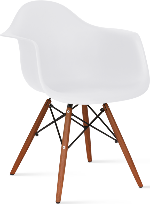 Chaise de salle à manger en plastique de style Daw Dark Wood / White