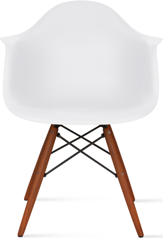 DAW Style Plastic Dining Chair Dark Wood / White