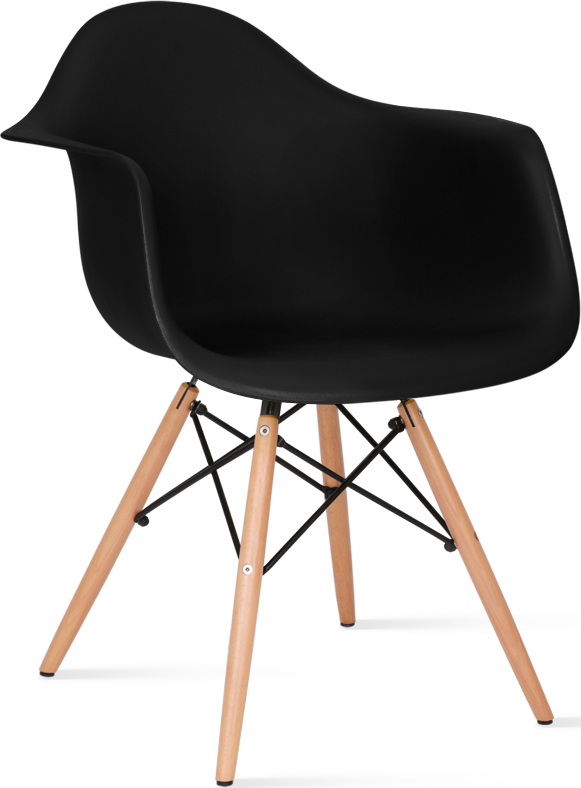 Chaise de salle à manger en plastique de style Daw Light Wood / Black