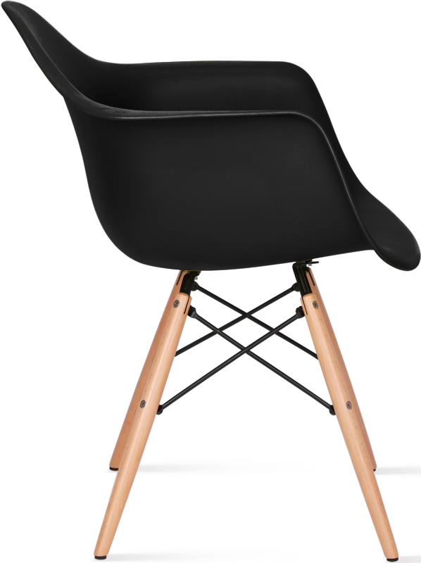 DAW Style Plastic Dining Chair Light Wood / Black