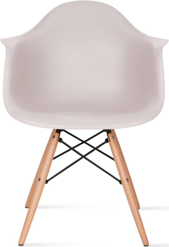 Chaise de salle à manger en plastique de style Daw Light Wood / Cream