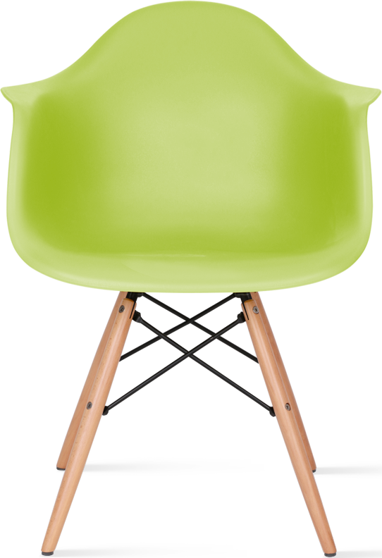Chaise de salle à manger en plastique de style Daw Light Wood / Green