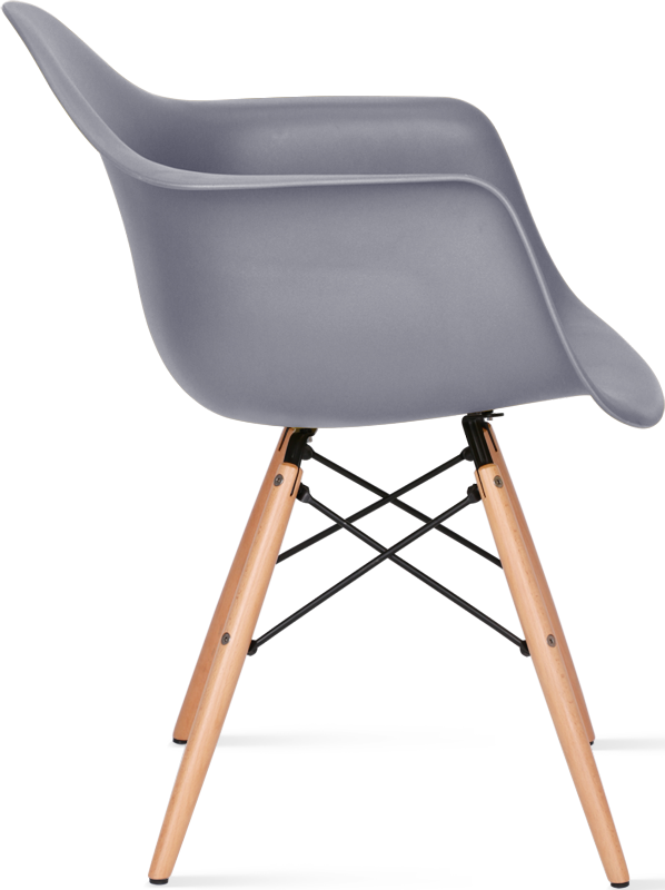DAW Style Plastic Dining Chair Light Wood / Grey