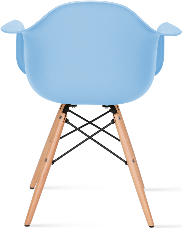 DAW Style Plastic Dining Chair Light Wood / Light Blue