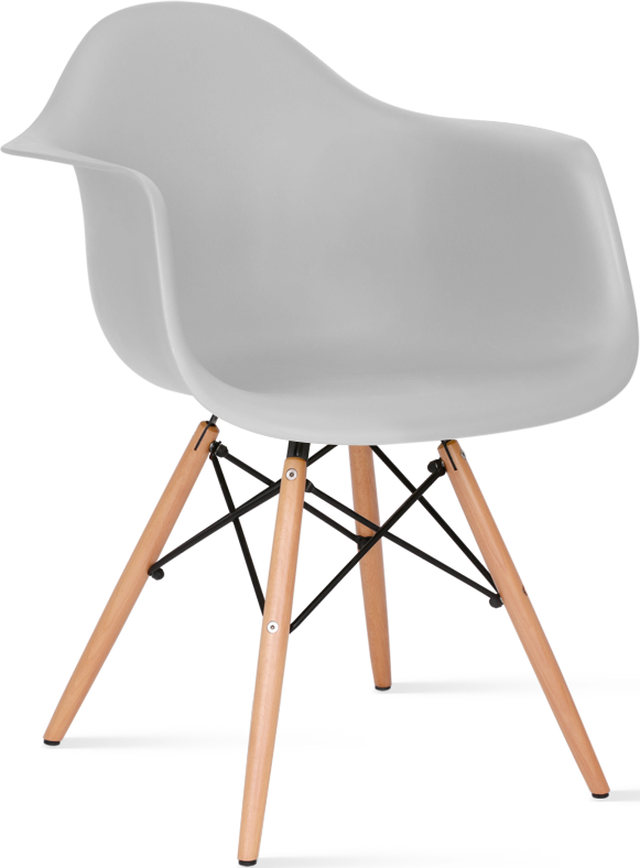 DAW Style Plastic Dining Chair Light Wood / Light Grey