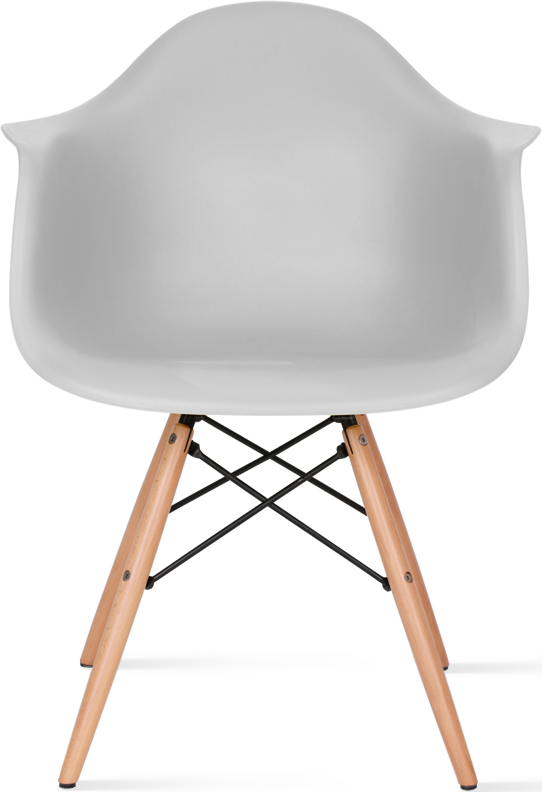Chaise de salle à manger en plastique de style Daw Light Wood / Light Grey