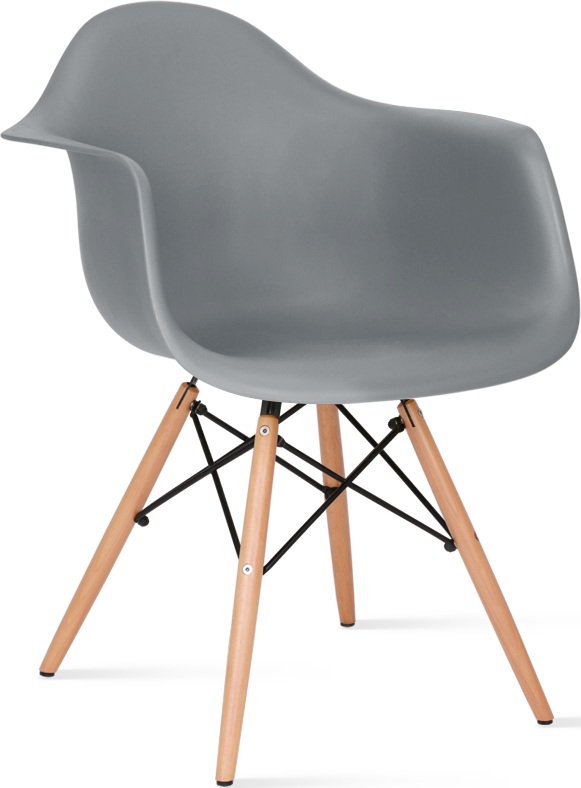 Chaise de salle à manger en plastique de style Daw Light Wood / Moss Grey
