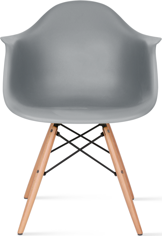 DAW Style Plastic Dining Chair Light Wood / Moss Grey