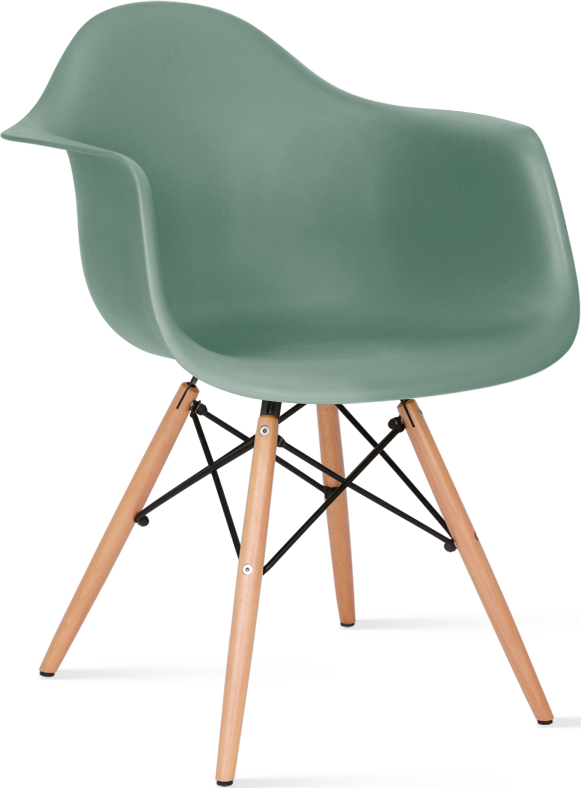DAW Style Plastic Dining Chair Light Wood / Teal