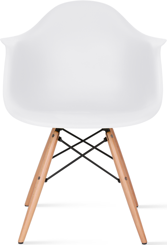 Chaise de salle à manger en plastique de style Daw Light Wood / White