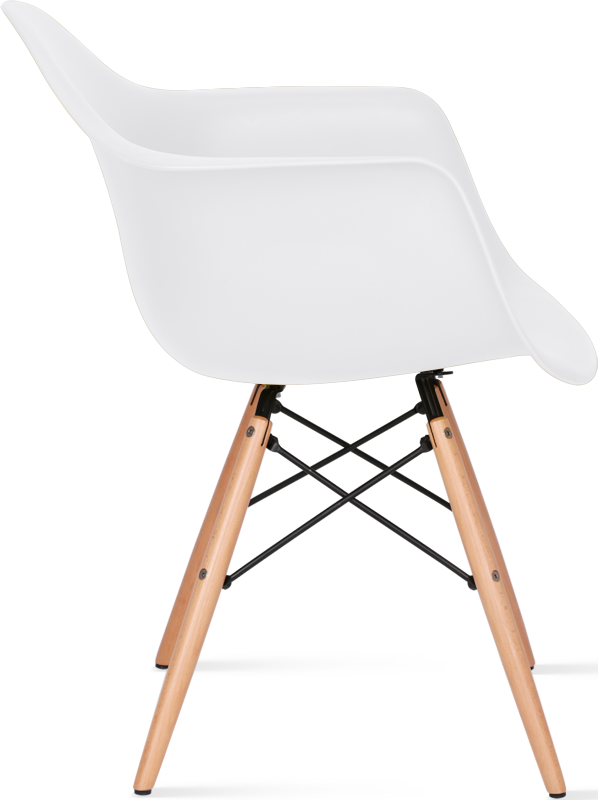 DAW Style Plastic Dining Chair Light Wood / White