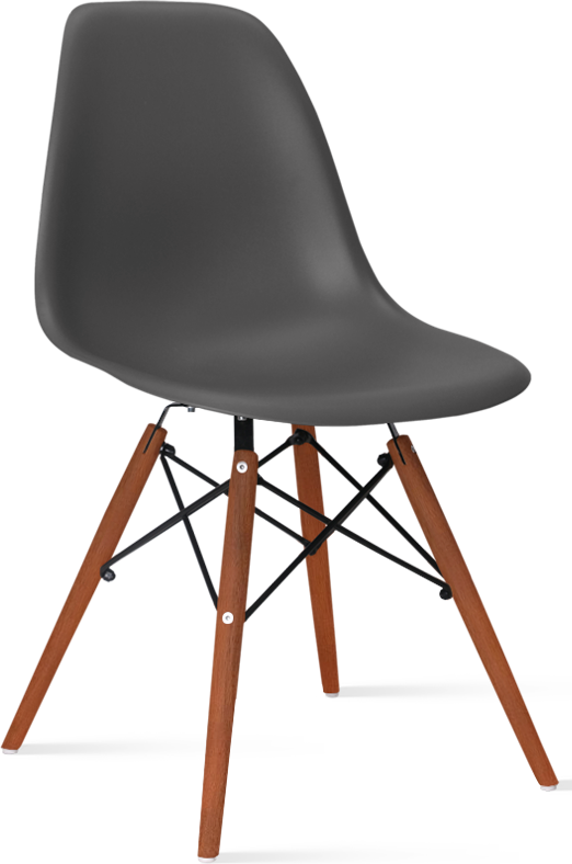 DSW Style Chair Dark Wood / Basalt