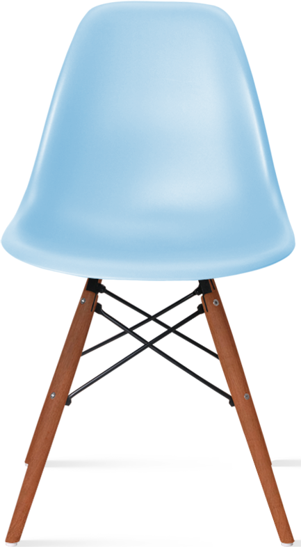 DSW Style Chair Dark Wood / Light Blue