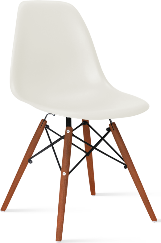 DSW Style Chair Dark Wood / Cream
