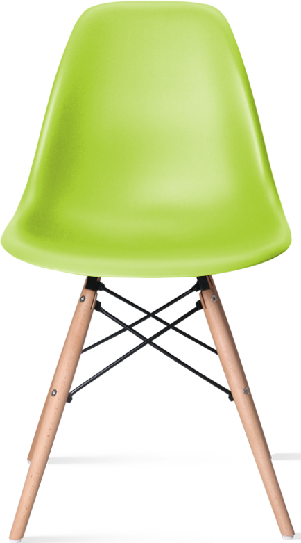 DSW Style Chair Light Wood / Green