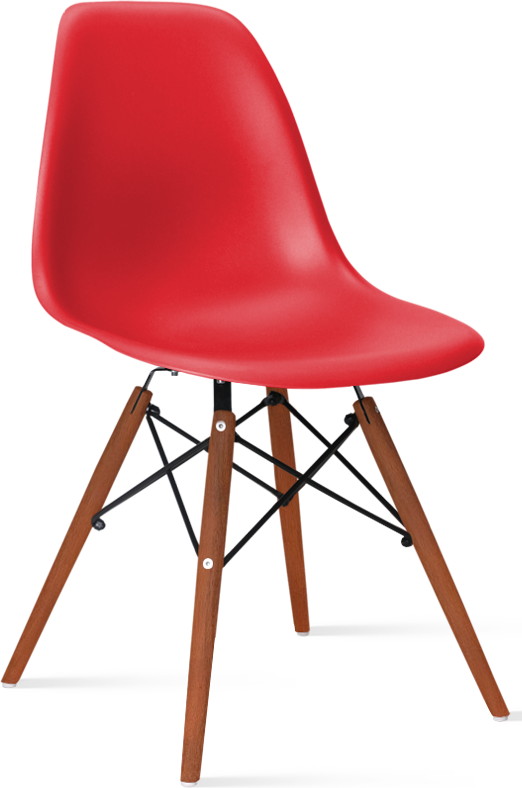 Chaise de style DSW Dark Wood / Red