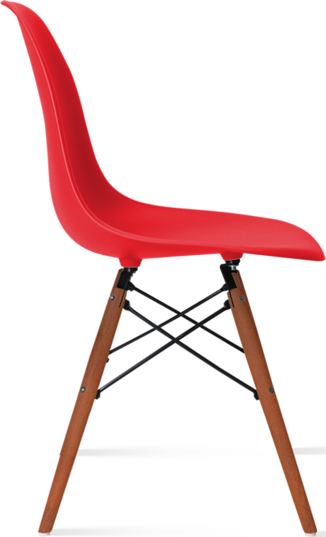 DSW Style Chair Dark Wood / Red