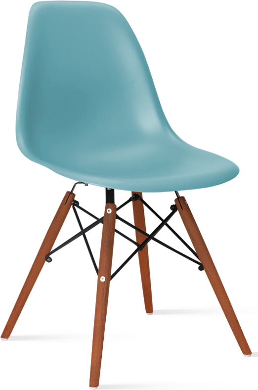DSW Style Chair Dark Wood / Teal